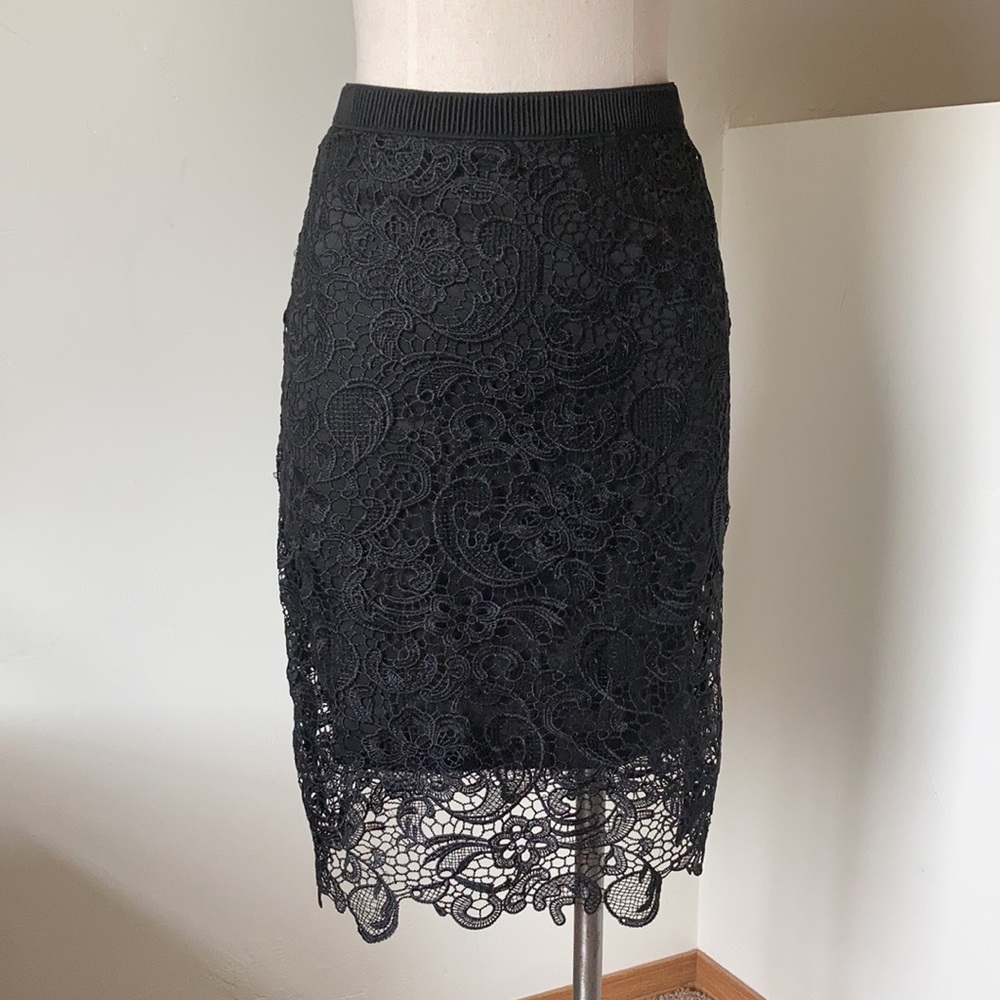 ❤️ Black Lace Pencil Skirt